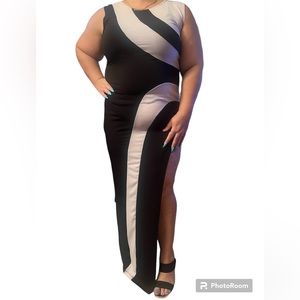 Black and White Club Style Dress